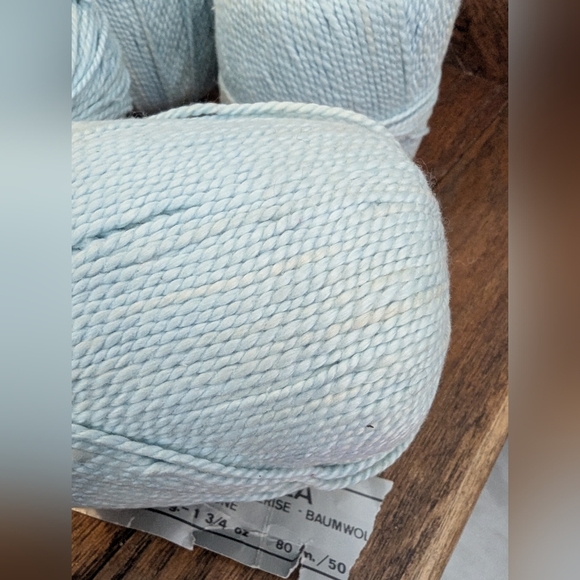 Vintage Georges Picaud Paris 100% Mercerized Cotton Yarn Lot 200 g  Blue Yellow - Picture 2 of 10